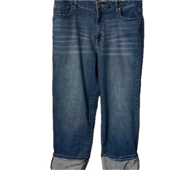 d. jeans Women's Rolled Cuff Blue Cropped Jeans Size 14 - Picture 1 of 3